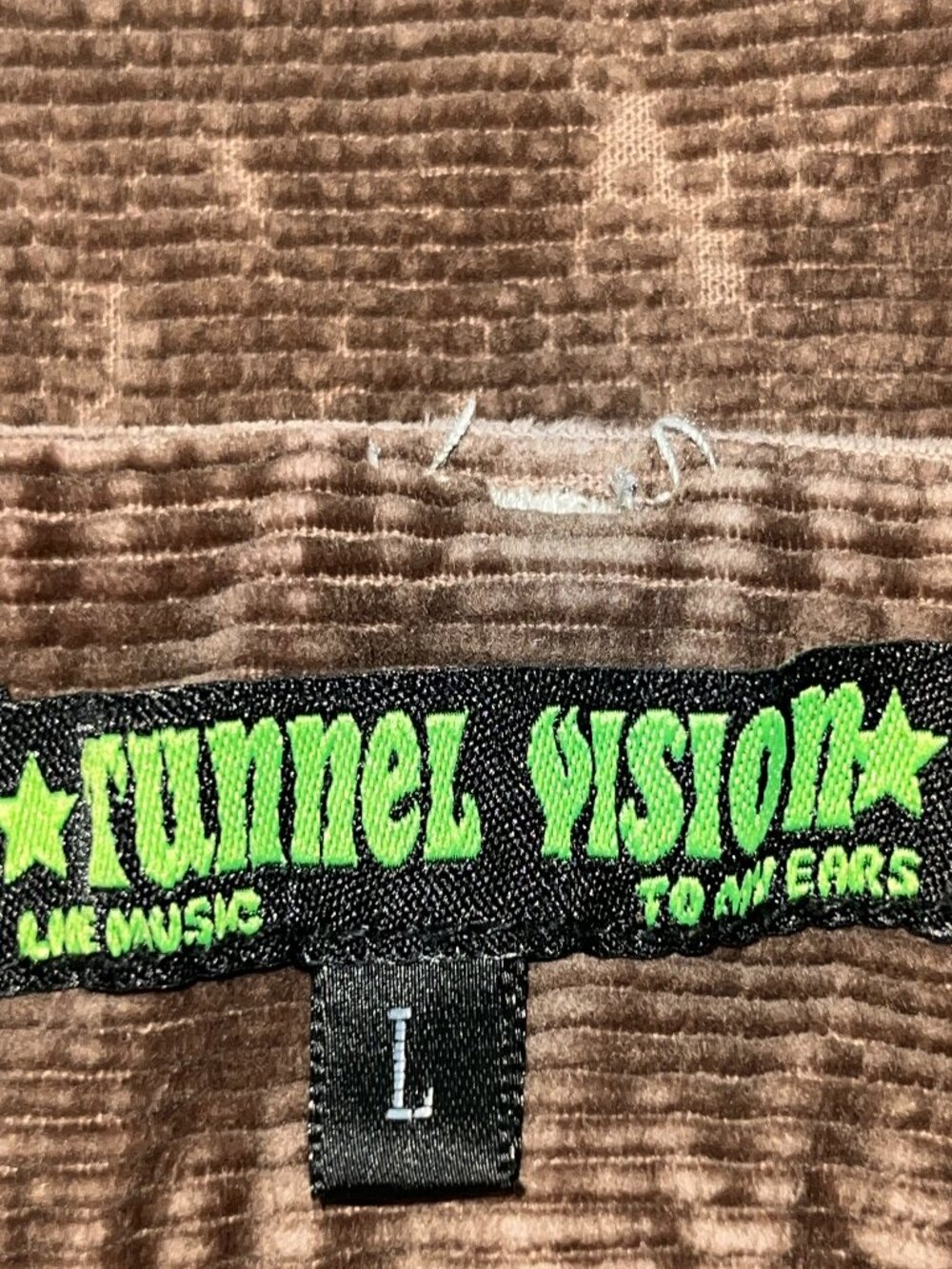 Y2K TUNNEL VISION MELODY BROWN CORDUROY HIPPIE FLARE FLOWER POCKET JEANS - L - Picture 2 of 15